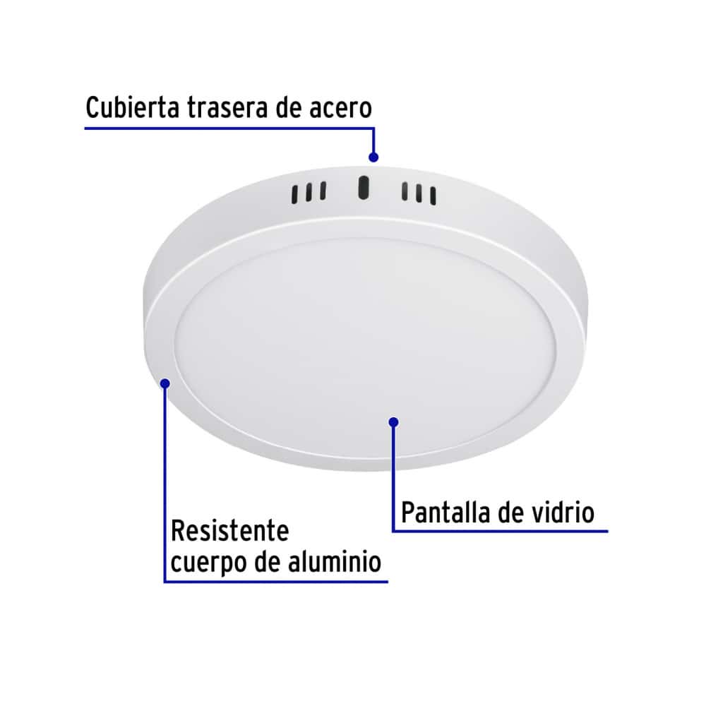 Luminario redondo blanco LED 18 W Volteck PLA-207L - Miniatura 2
