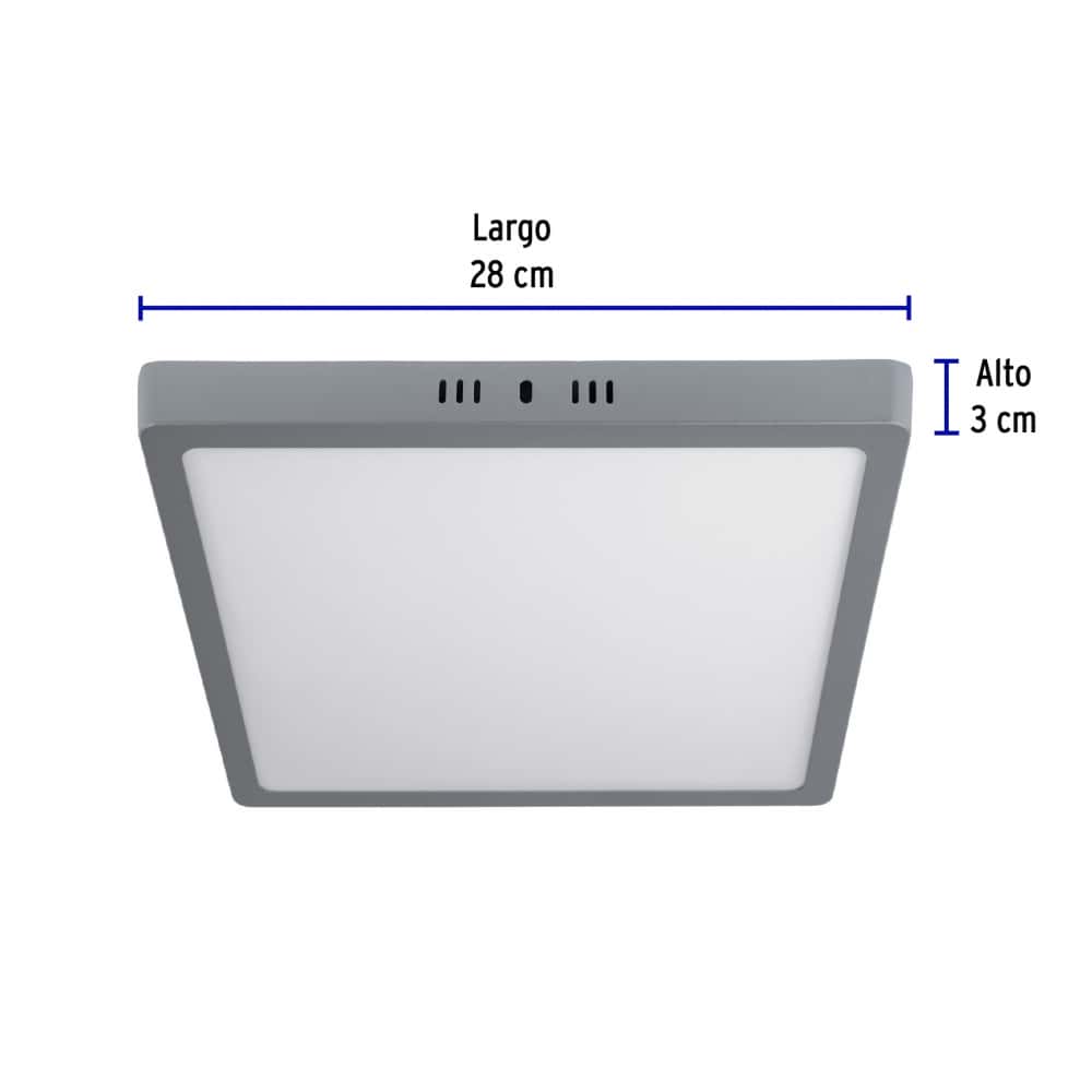 Luminario cuadrado gris LED 24 W Volteck PLA-221L - Miniatura 3