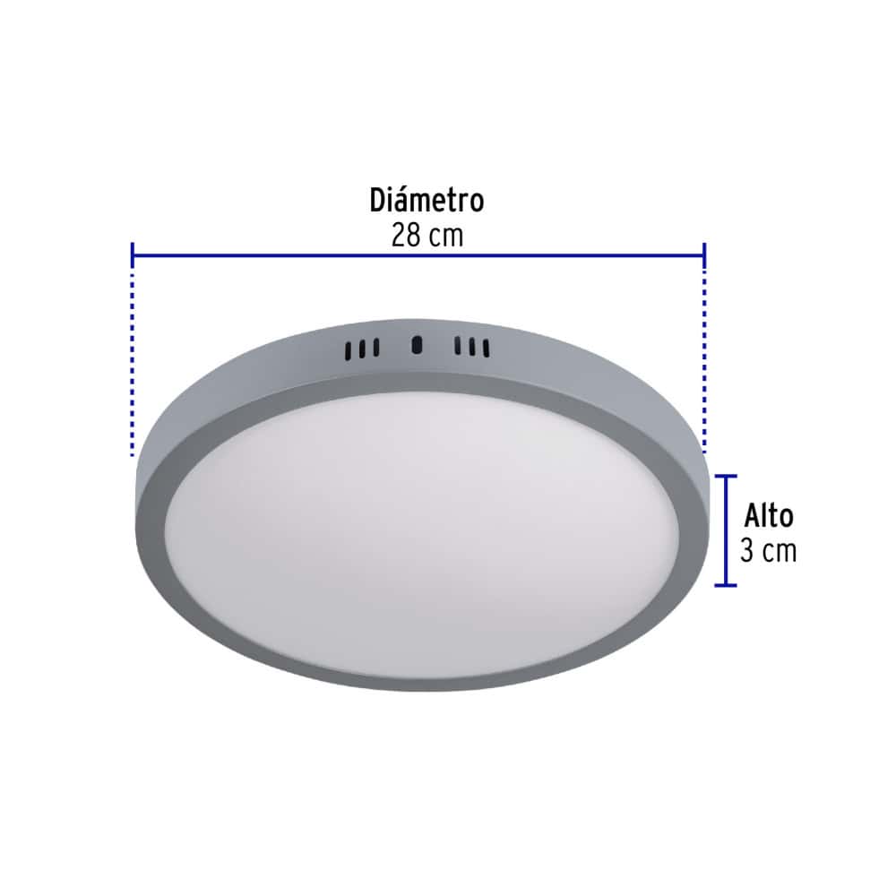 Luminario redondo gris LED 24 W Volteck PLA-217L - Miniatura 3