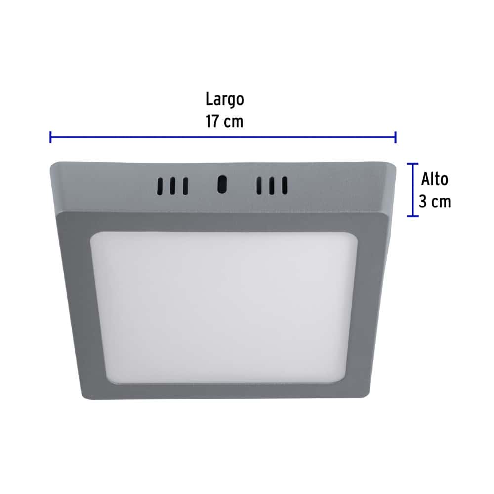 Luminario cuadrado gris LED 12 W Volteck PLA-219L - Miniatura 3