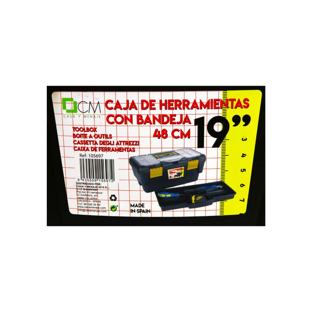 Caja de herramientas de plástico con bandeja de 19" Casa y Menaje - Miniatura 3