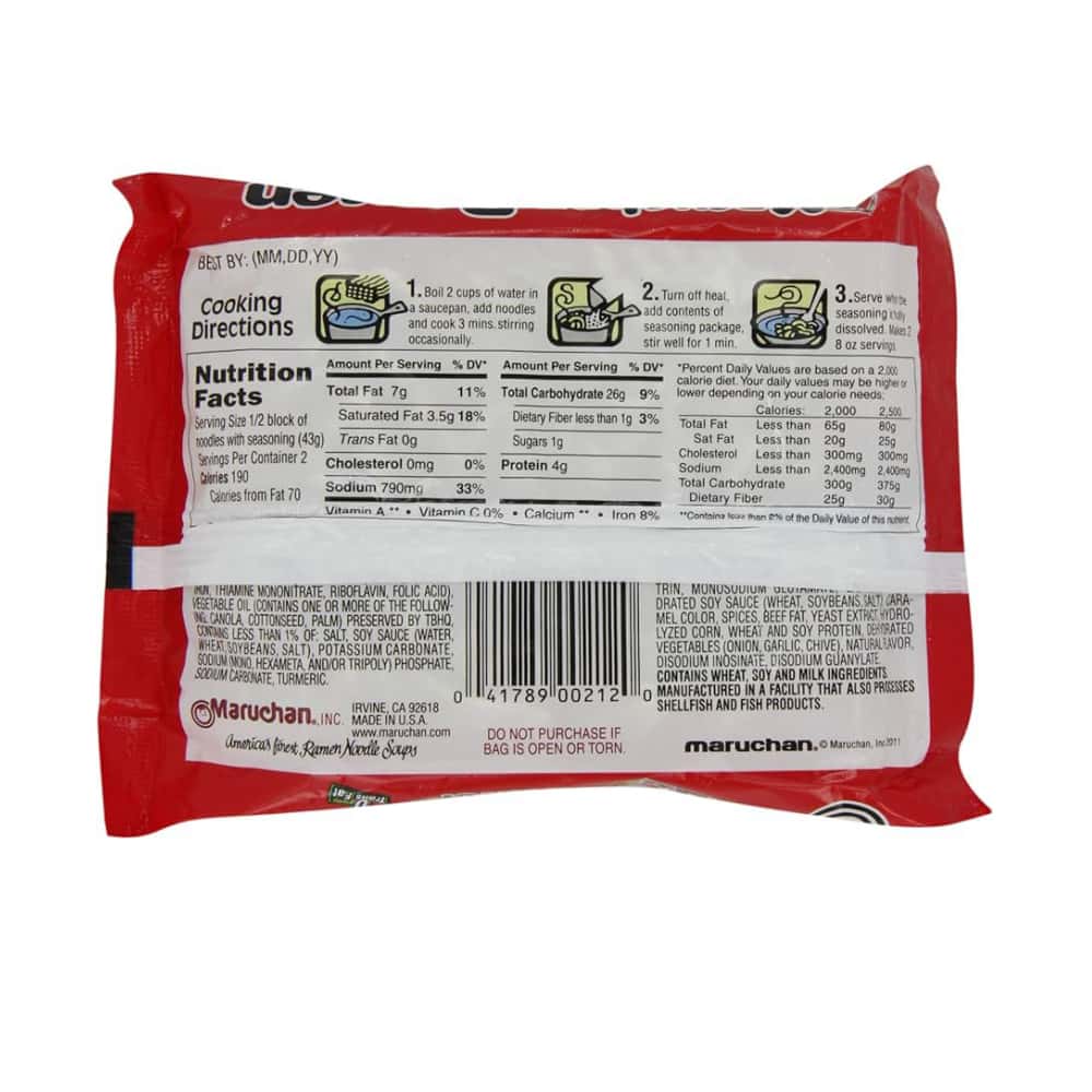 Sopa instantánea de fideos sabor carne de res Maruchan (85 g / 2.99 oz) - Miniatura 2