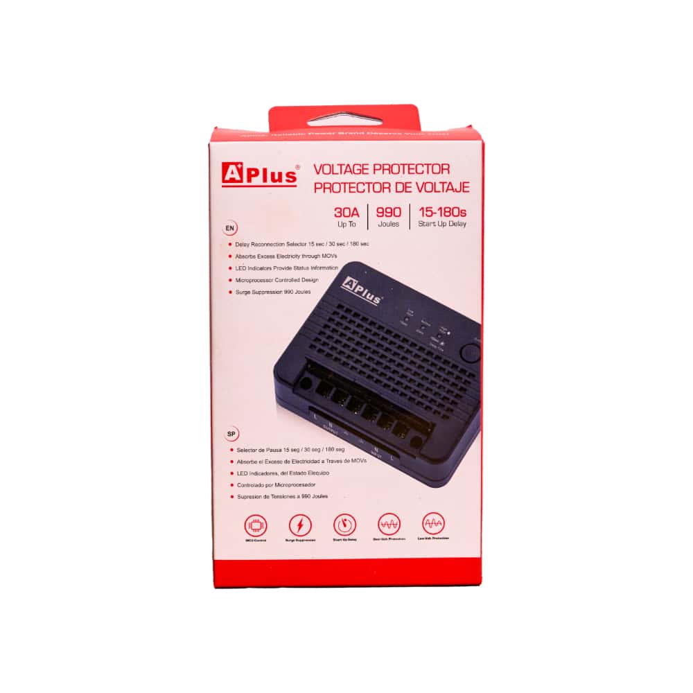 Protector de voltaje 110 V 30 A color negro APlus Plus Guard - Miniatura 2