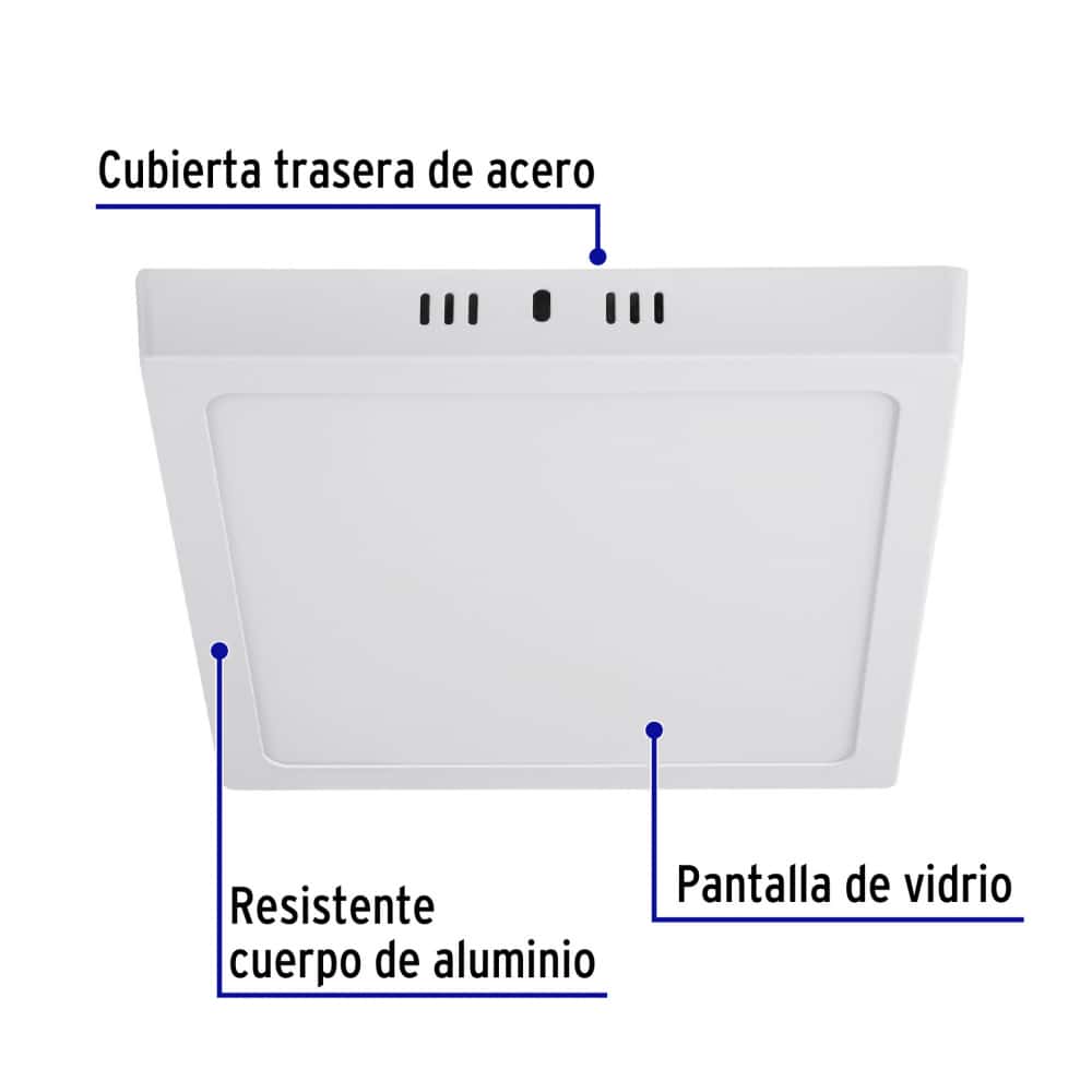 Luminario cuadrado blanco LED 18 W Volteck PLA-212L - Miniatura 2