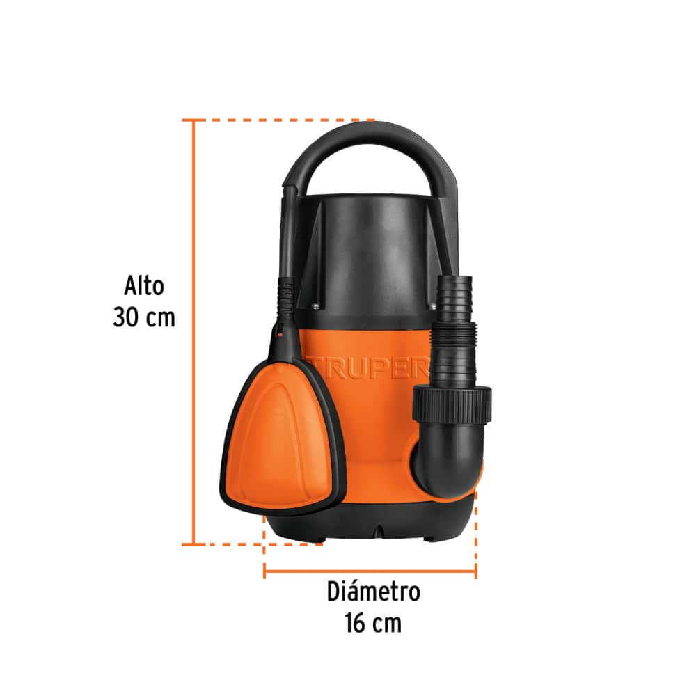 Bomba sumergible plástica para agua limpia 3/4 Hp Truper 12600 - Miniatura 3