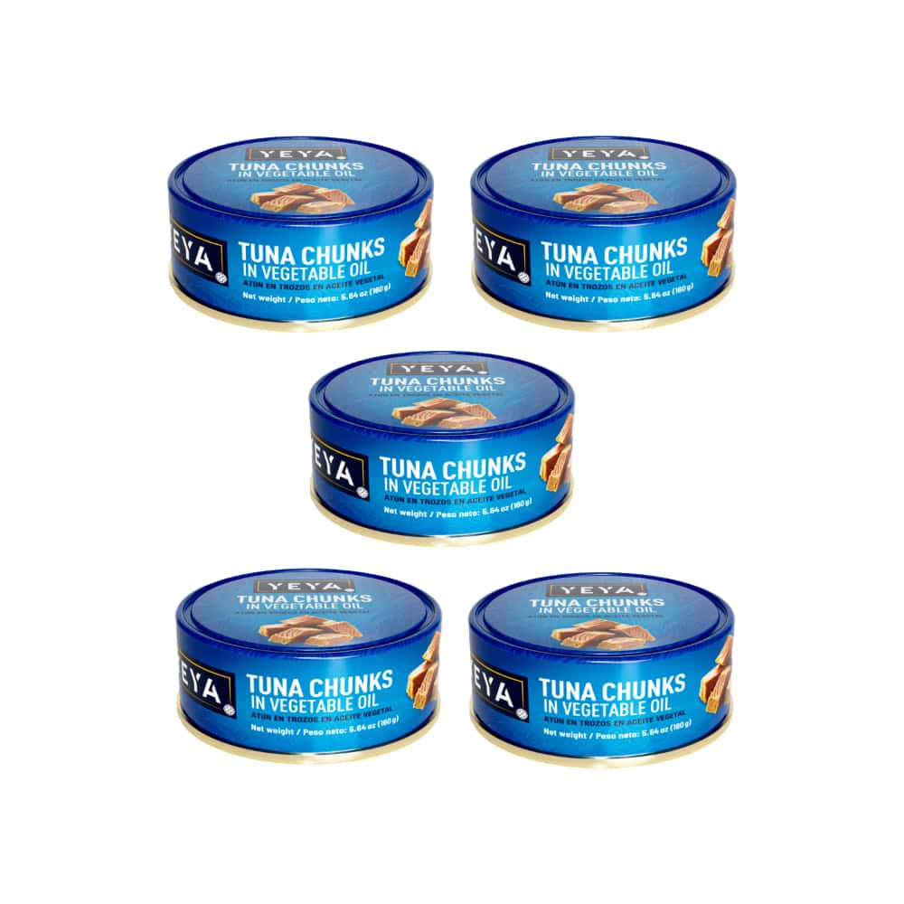 Atún en trozos en aceite vegetal YEYA (5 x 160 g / 5.64 oz) - Miniatura 1