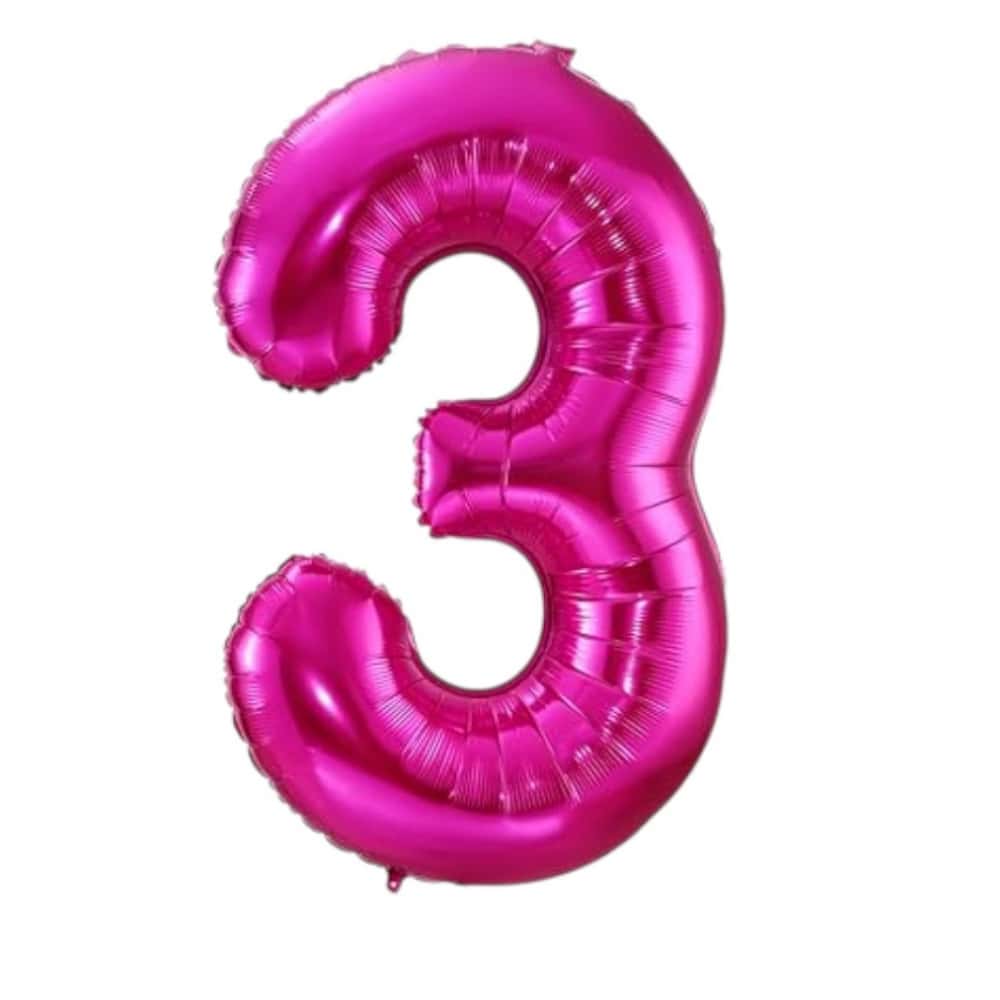 Globo rosado número 3 Balloon (32 pulgadas) - Miniatura 1