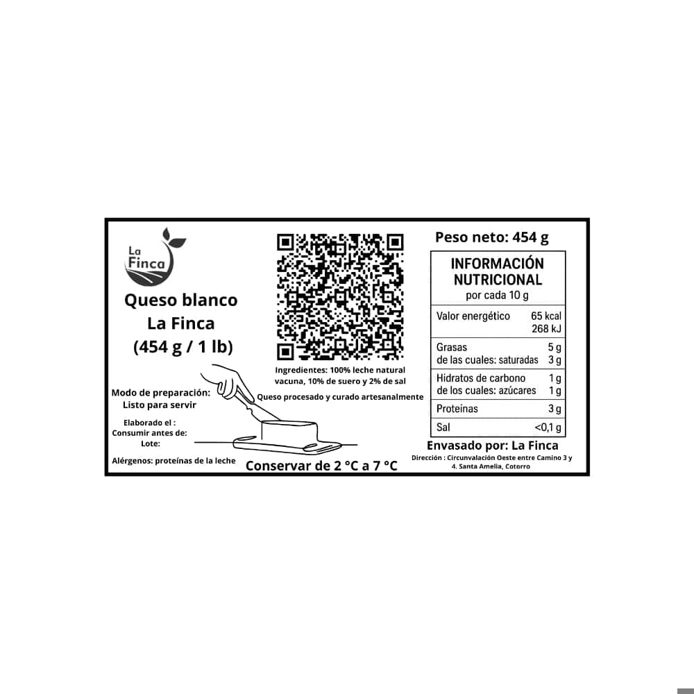 Queso blanco La Finca (454 g / 1 lb) - Miniatura 3