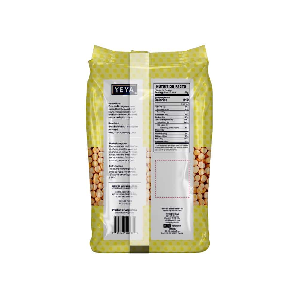 Chícharos amarillos YEYA (454 g / 1 lb) - Miniatura 3