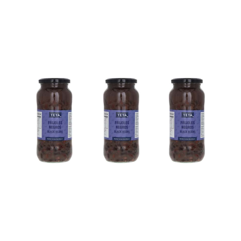 Frijoles negros en frasco de vidrio YEYA (3 x 540 g / 19 oz) - Miniatura 1