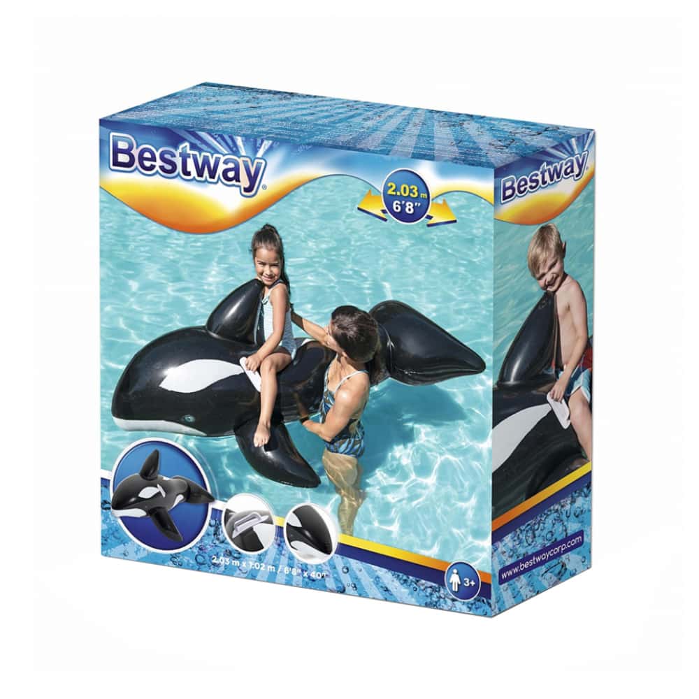 Balsa inflable gigante con forma de ballena orca para montar Bestway - Miniatura 2