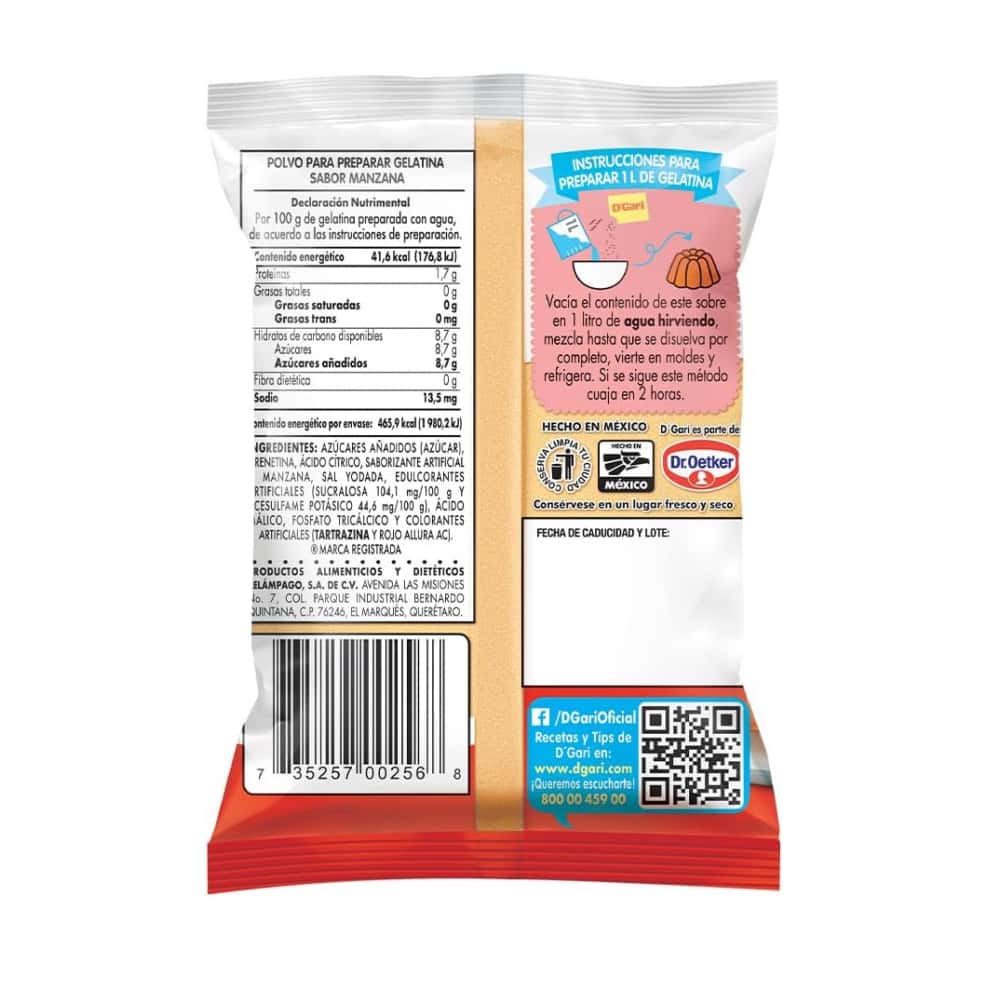 Gelatina de sabor manzana D'Gari (120 g / 4.23 oz) - Miniatura 2