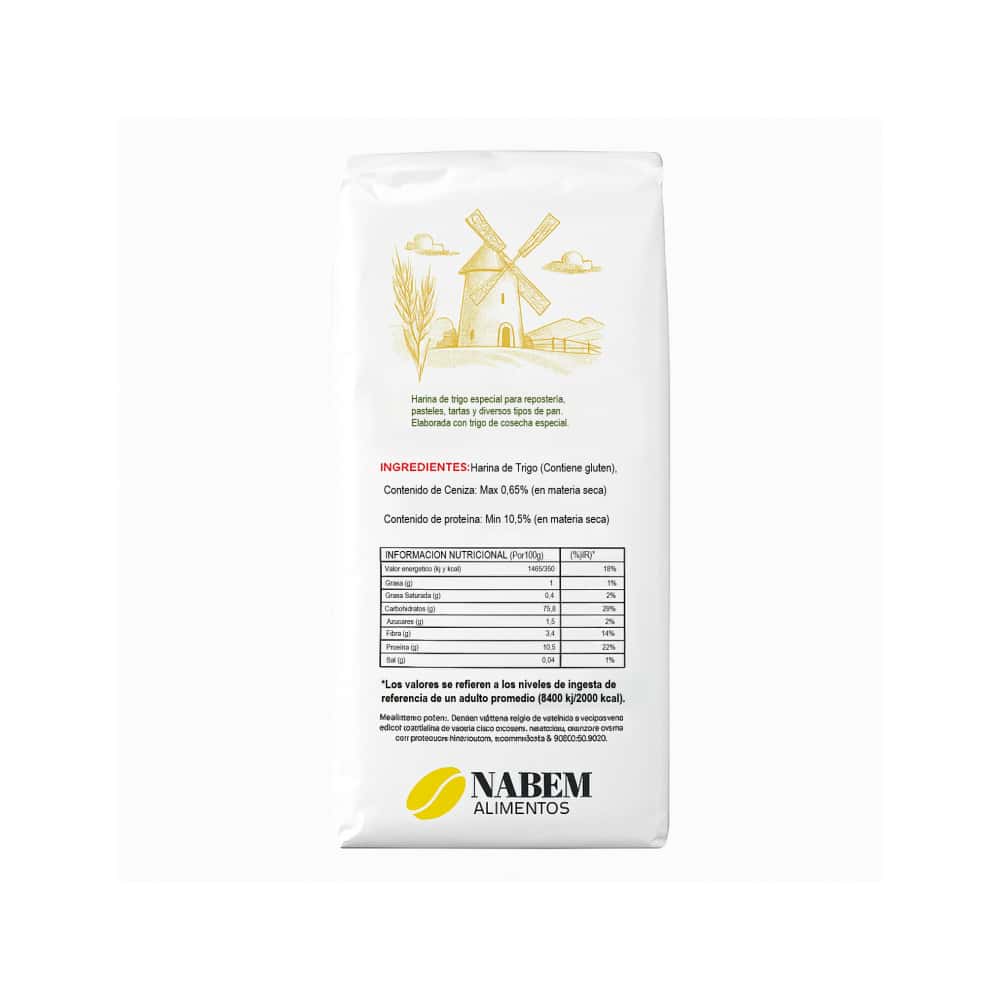 Harina de trigo refinada Nabem (1 kg / 35.27 oz) - Miniatura 3