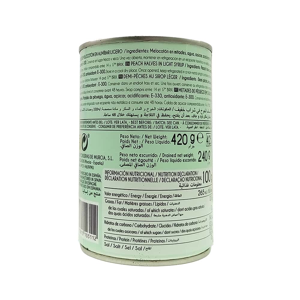 Mitades de melocotón en almíbar ligero Mocitos (420 g / 14.8 oz) - Miniatura 2