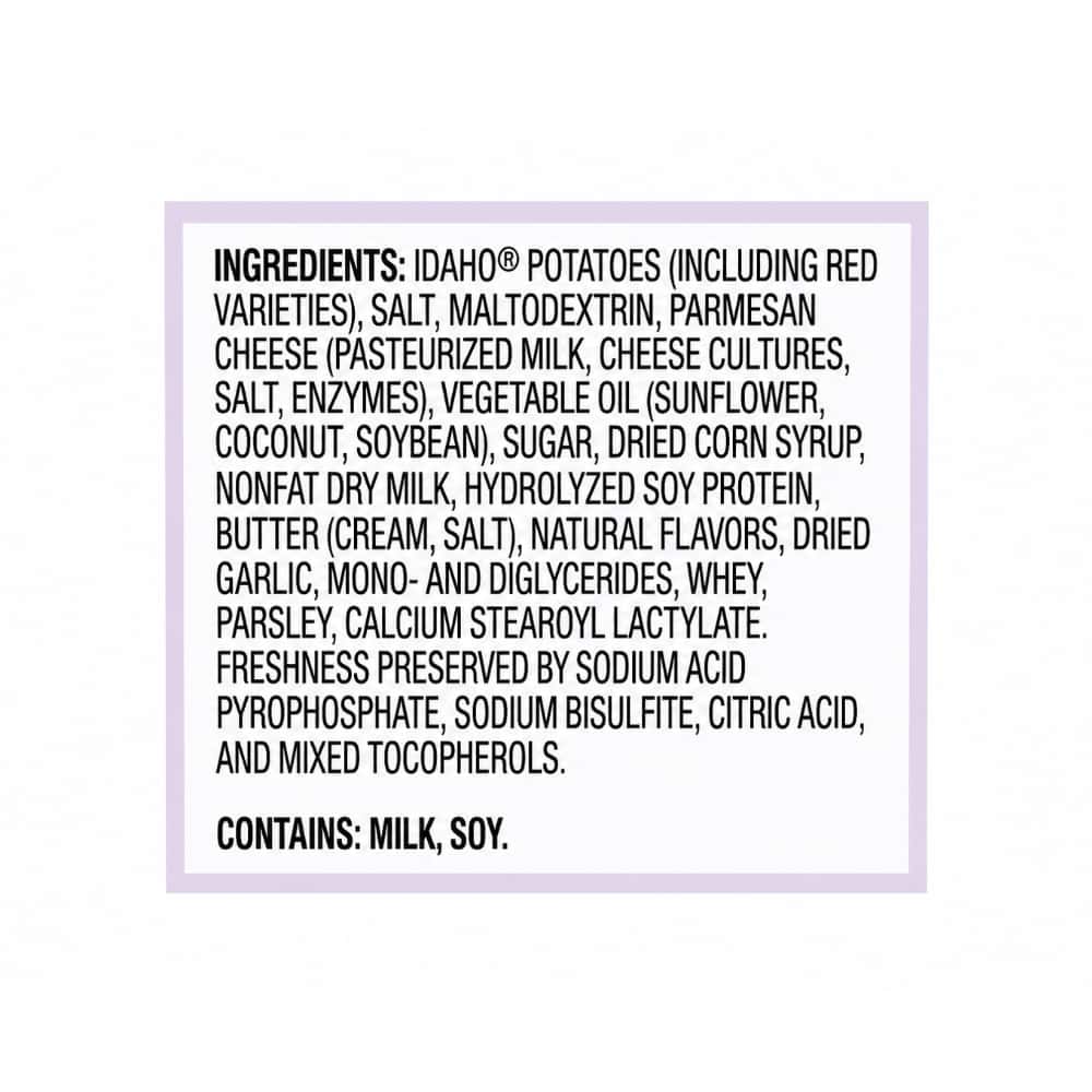 Puré instantáneo de papas con ajo asado y queso parmesano Baby Reds Idahoan (116.4 g / 4.1 oz) - Miniatura 3