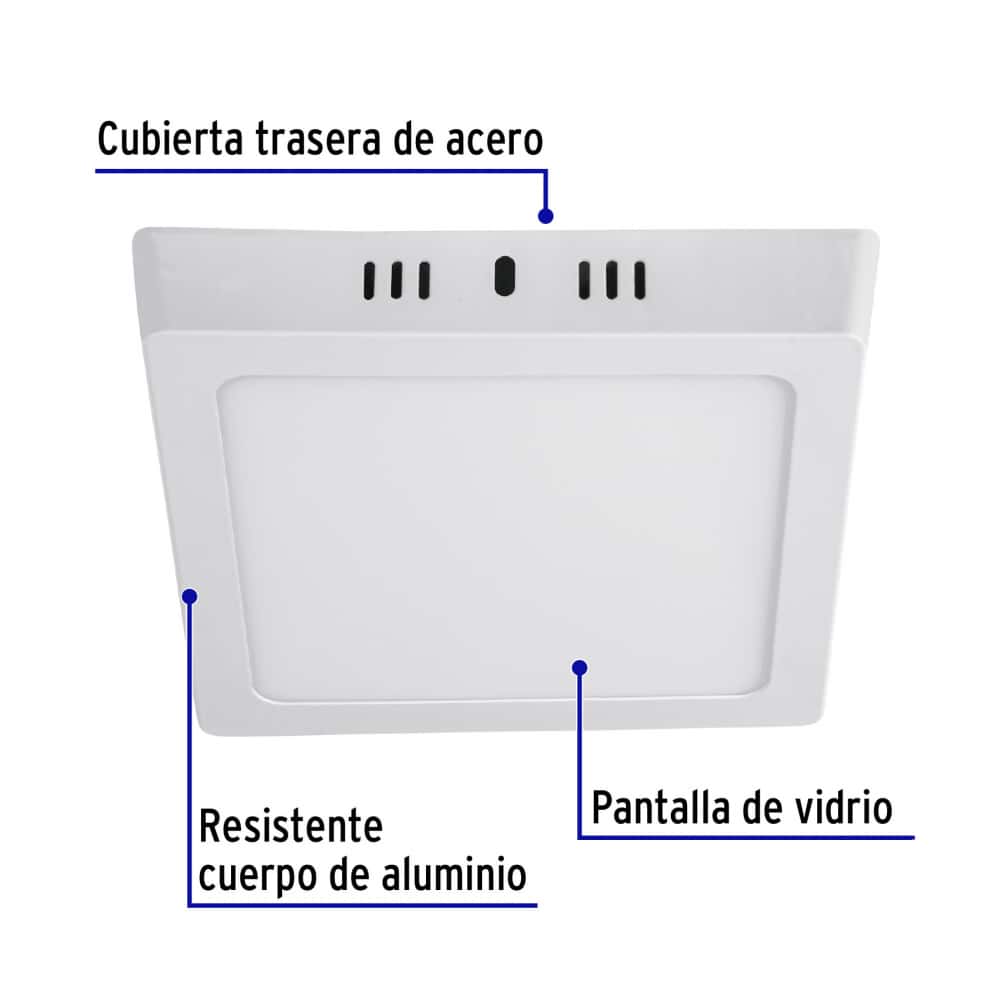 Luminario cuadrado blanco LED 12 W Volteck PLA-211L - Miniatura 2
