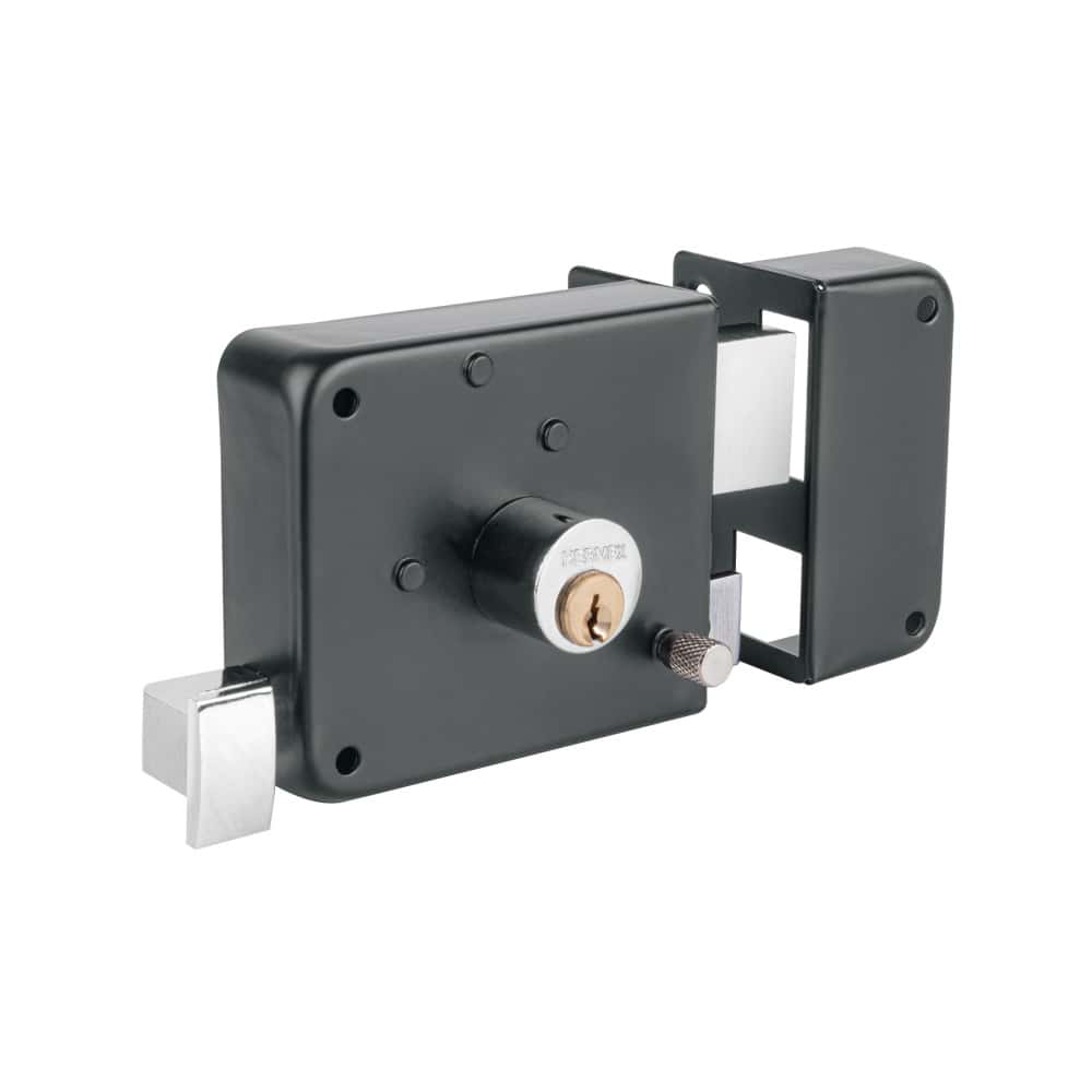 Cerradura de sobreponer derecha color negro mate Hermex CS-756D - Miniatura 1