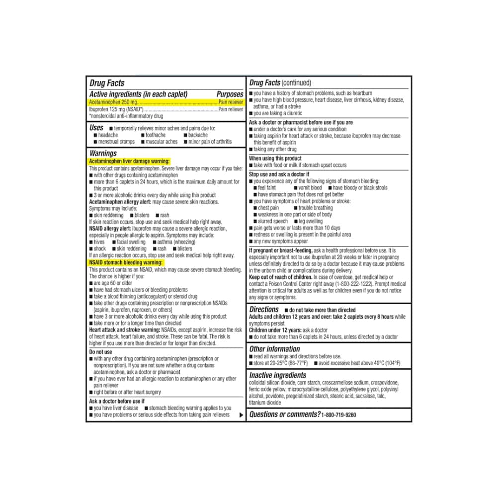 Acetaminofén 250 mg + Ibuprofeno 125 mg GoodSense (36 tabletas) - Miniatura 6