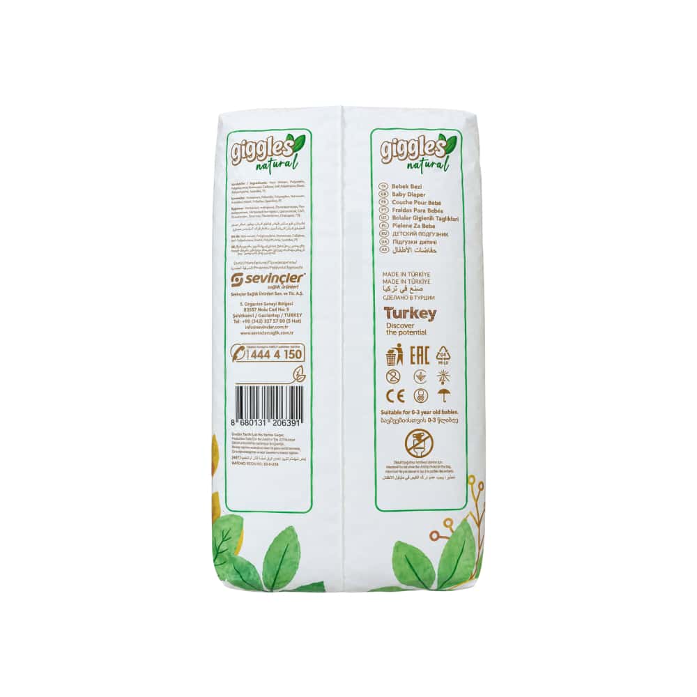 Pañales ecológicos midi talla 3 Giggles Natural (34 U) - Miniatura 4