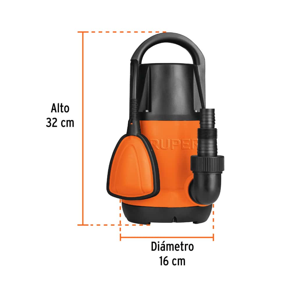 Bomba sumergible plástica para agua limpia Truper 12602 - Miniatura 3