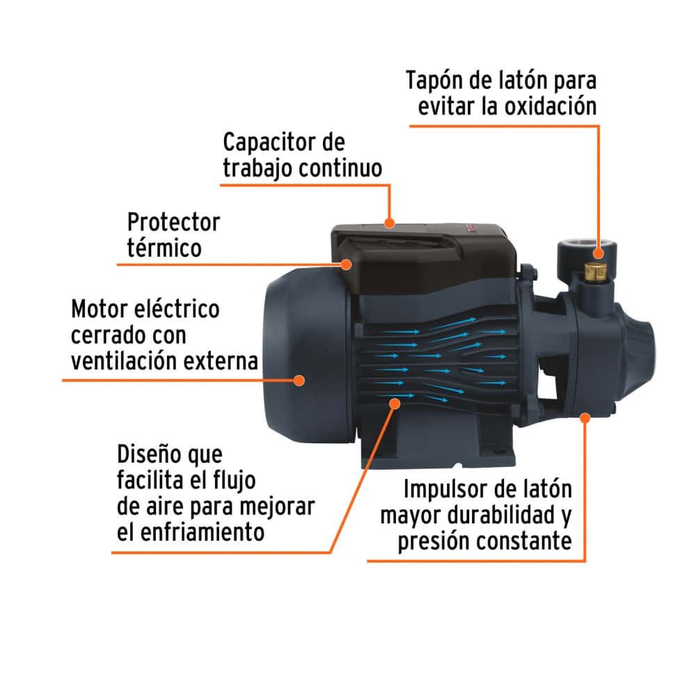 Bomba periférica 1 HP Truper BOAP-1A2 - Miniatura 2