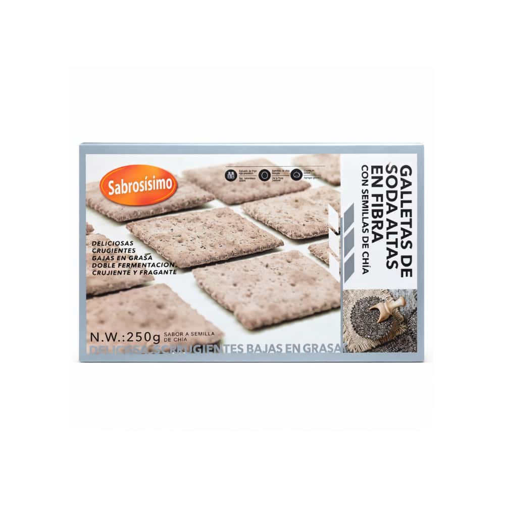 Combo Galletas de soda de grano negro con semilla de chía Sabrosísimo (4 x 250 g / 8.81 oz) - Miniatura 2