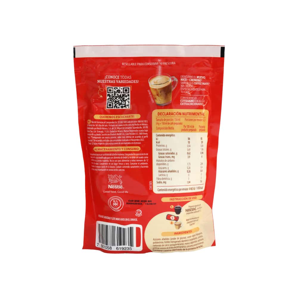 Sustituto de crema en polvo para café Nestlé Coffee Mate (210 g / 7.40 oz) - Miniatura 3