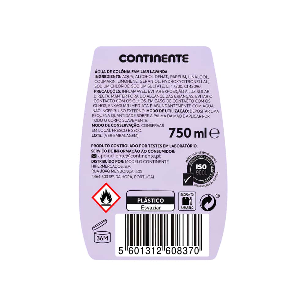 Agua de colonia de lavanda Continente (750 ml / 25.36 floz) - Miniatura 3