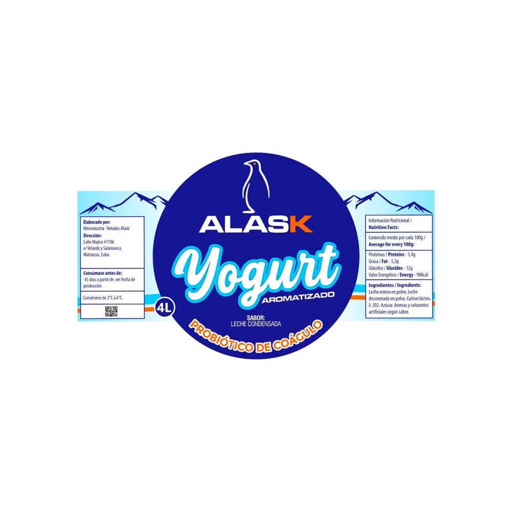 Yogurt probiótico de coágulo sabor leche condensada Alask (4 L) - Miniatura 2