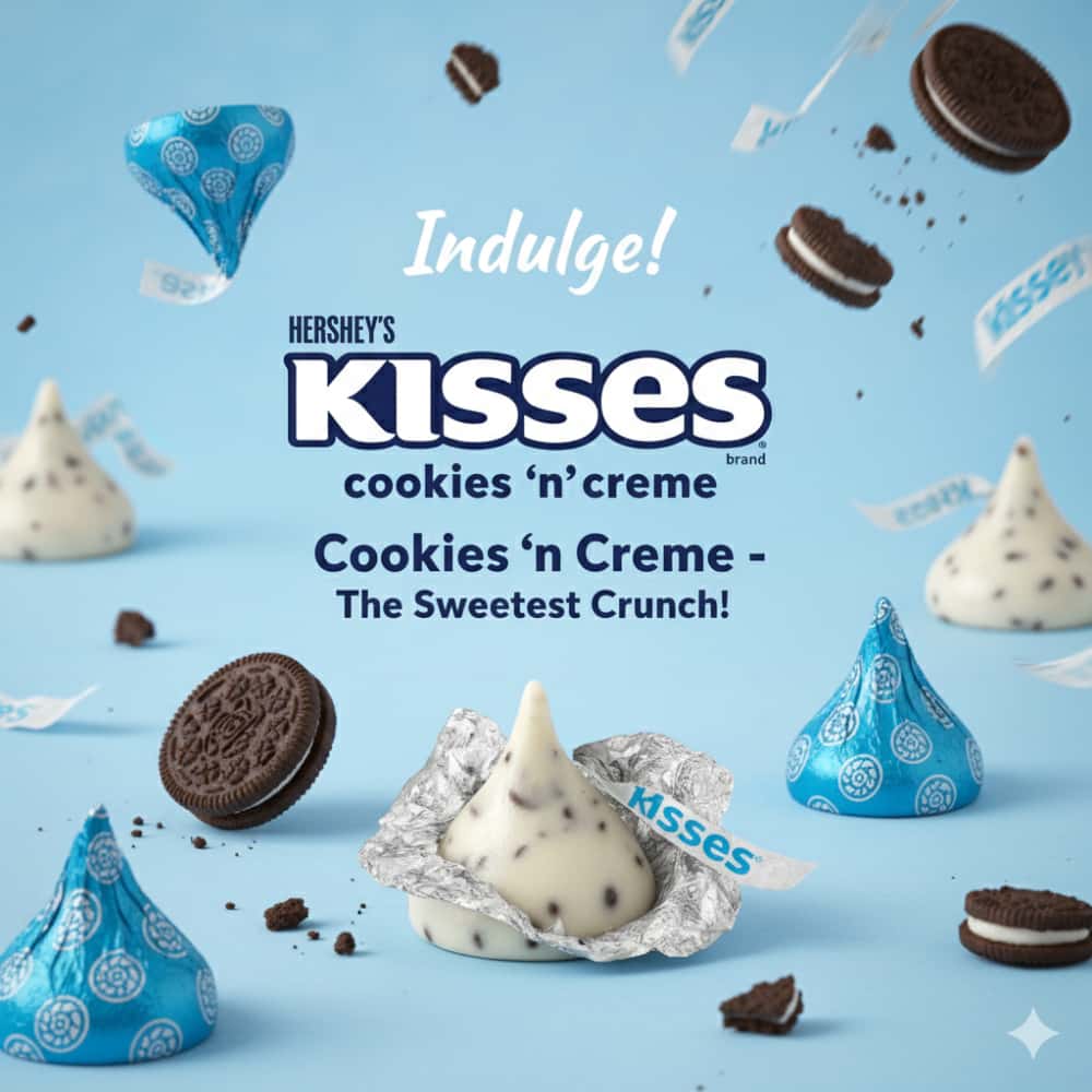 Bombones de chocolate blanco con galletas Hershey's Kisses (62 g / 2.2 oz) - Miniatura 5
