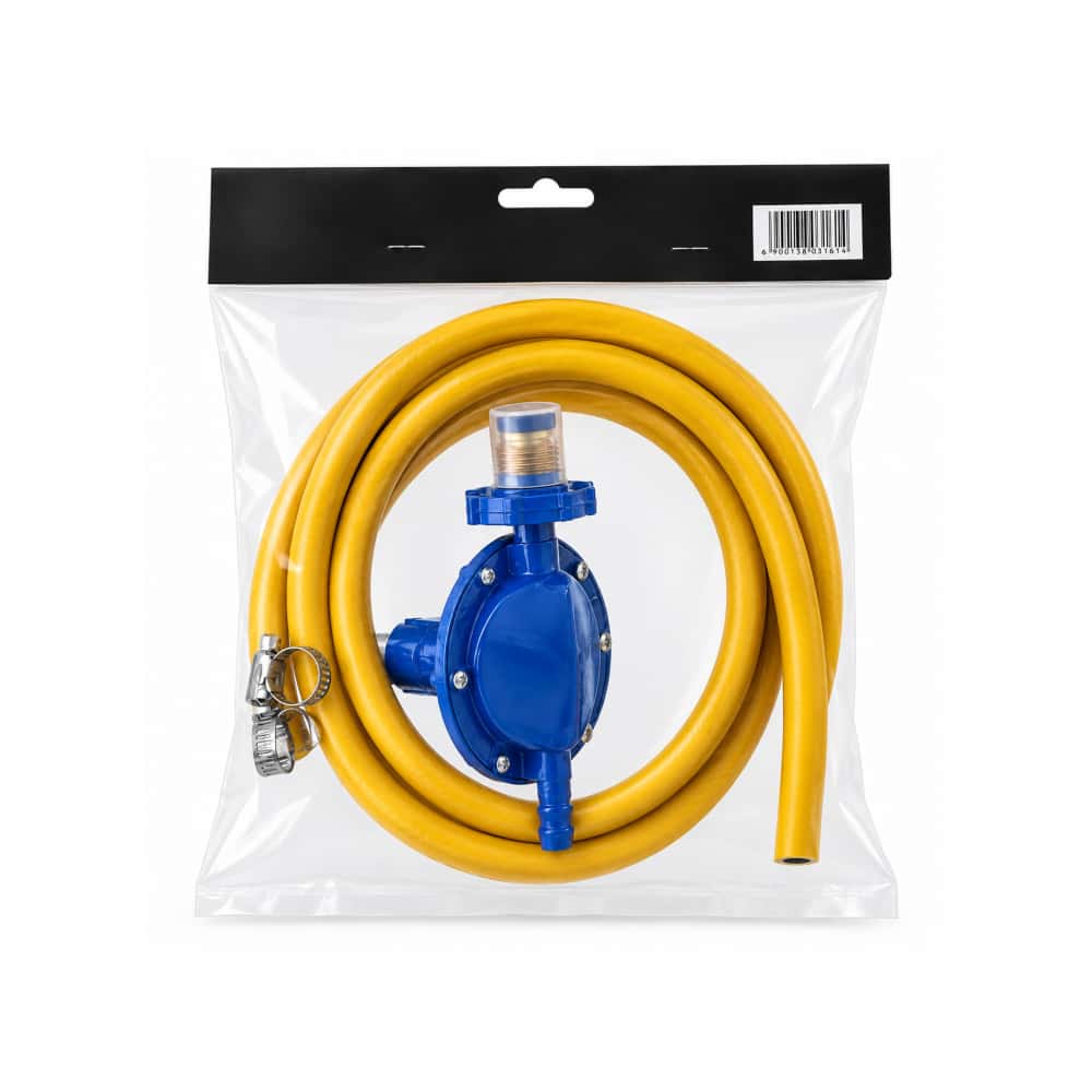 Kit regulador para estufa a gas con manguera doble clip Campingaz - Miniatura 3