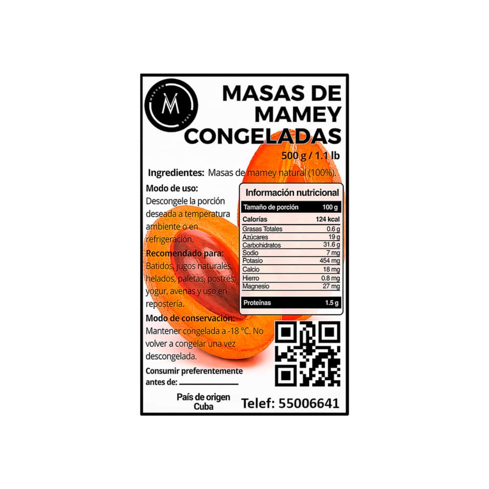Masas de mamey congeladas Marvan (500 g / 1.10 lb) - Miniatura 3
