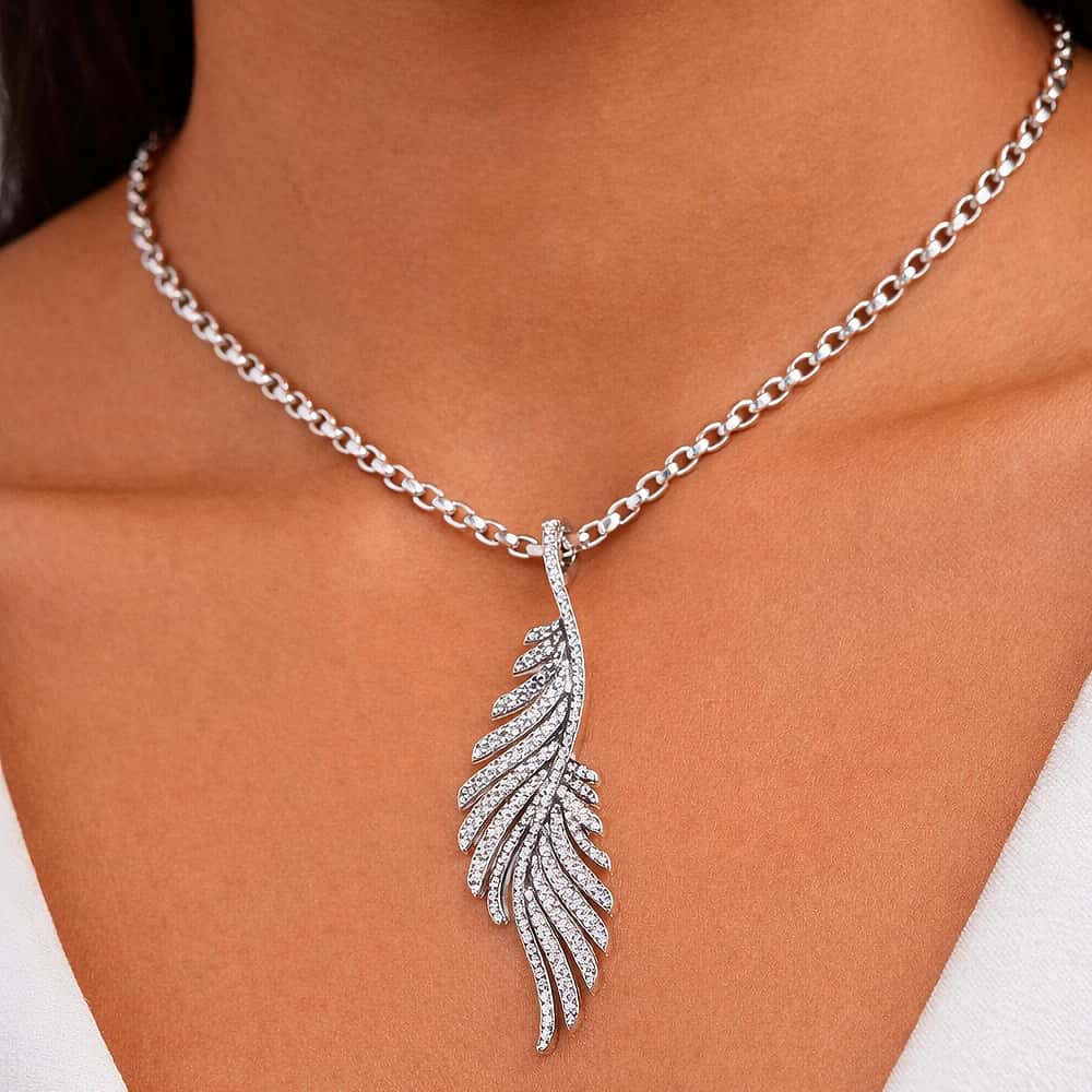 Colgante de plata S925 estilo Pandora alas majestuosas - Miniatura 3