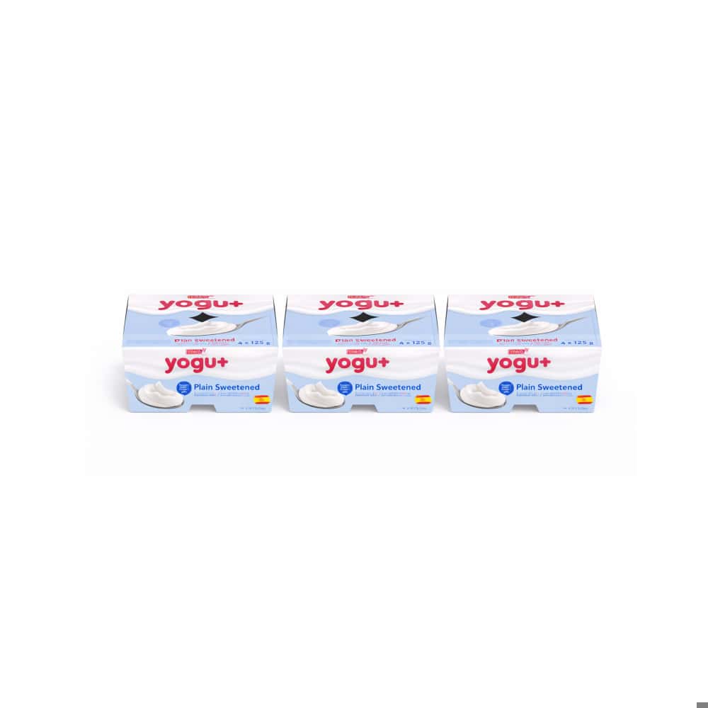 Yogurt pasteurizado sabor natural azucarado Yogu+ Feiraco (12 x 125 g / 4.41 oz) - Miniatura 1
