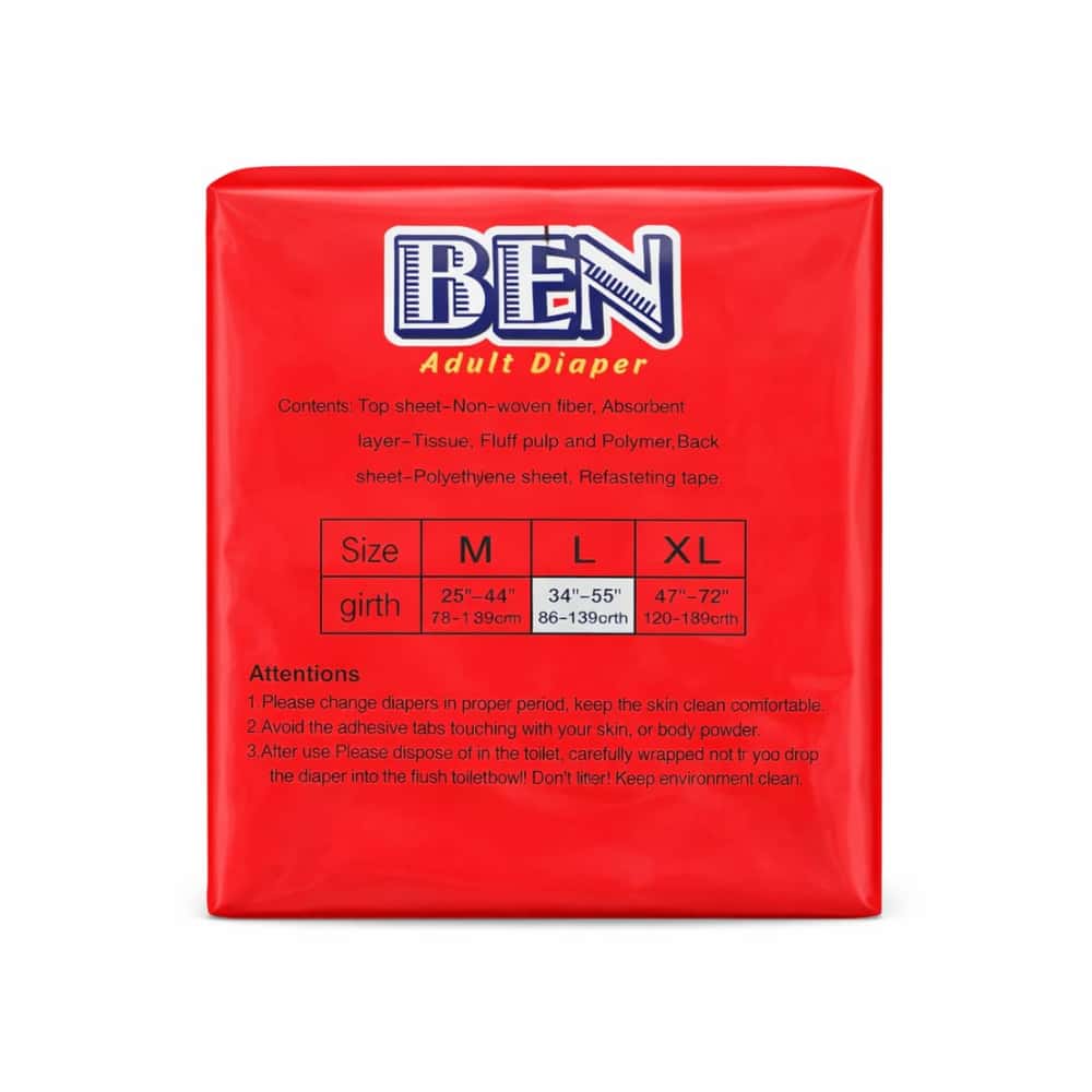 Pañales desechables para adultos talla L Ben (10 U) - Miniatura 2