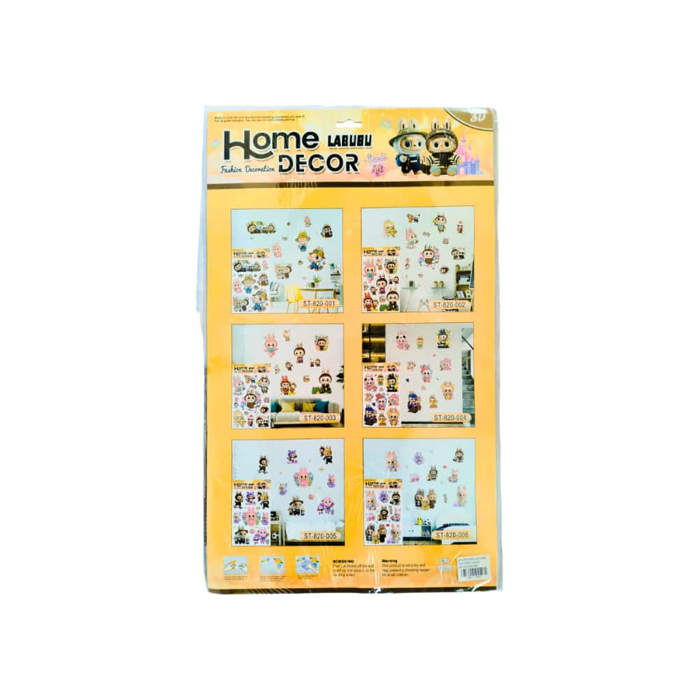 Set de pegatinas en 3D con motivo de Labubu Home Decor - Miniatura 3