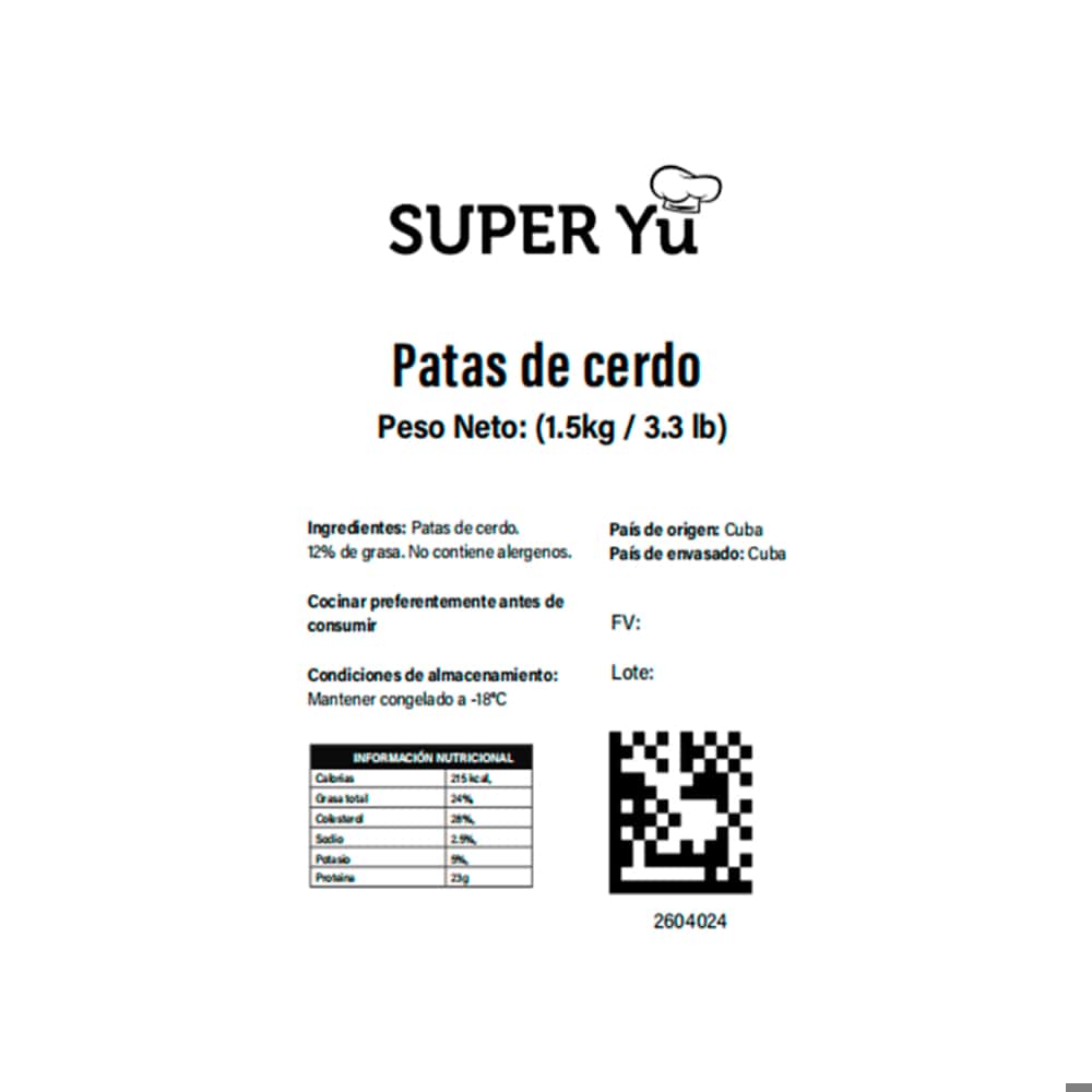Patas de cerdo Super Yu (1.5 kg / 3.3 lb) - Miniatura 2