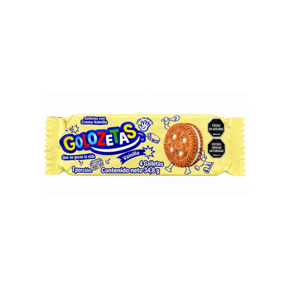 Galletas rellenas con crema sabor a vainilla Golozetas (34.8 g / 1.22 oz) - Miniatura 1
