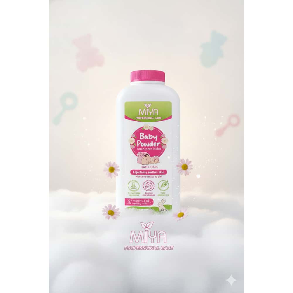 Talco para bebé Baby Pink Miya (625 g / 22 oz) - Miniatura 4