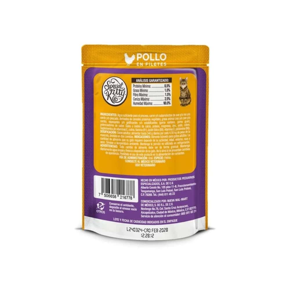 Alimento húmedo para gatos adulto pollo en filetes Special Kitty (85 g / 3 oz) - Miniatura 2