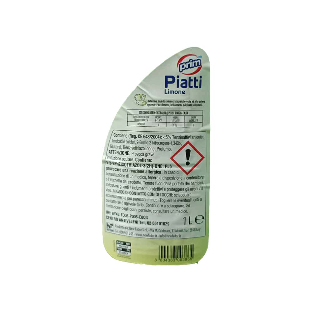 Lavavajillas líquido concentrado con aroma a limón Prim (1 L) - Miniatura 3
