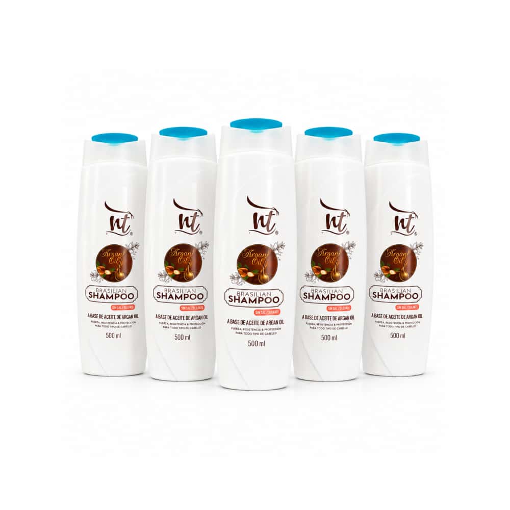 Champú brasileño a base de aceite de argán sin sal NT (5 x 500 ml) - Miniatura 1