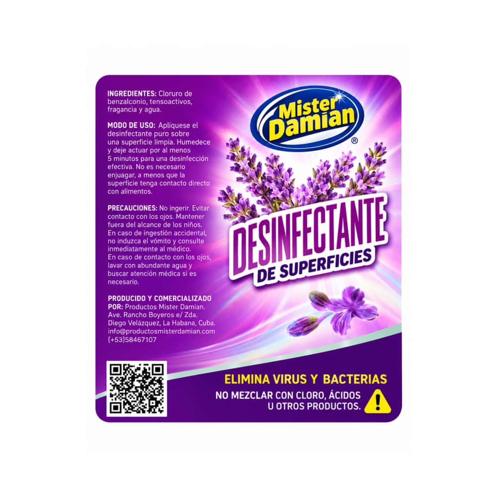 Desinfectante de superficie aroma lavanda Mister Damian (1.5 L) - Miniatura 2