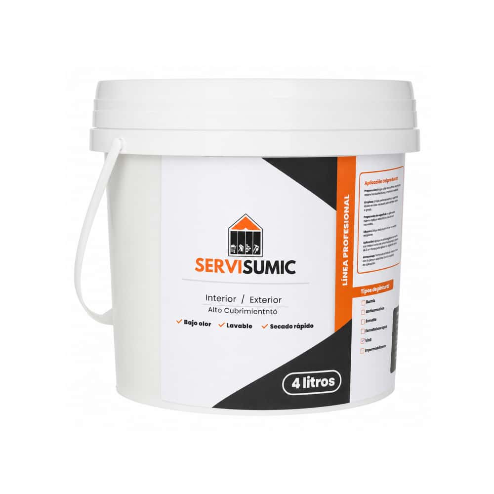 Pintura de vinil color blanco SERVISUMIC (4 L) - Miniatura 1