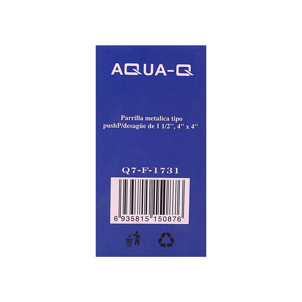 Parrilla metálica tipo push para desagüe de 1-1/2 Q7-F-1731 Aqua-Q - Miniatura 3