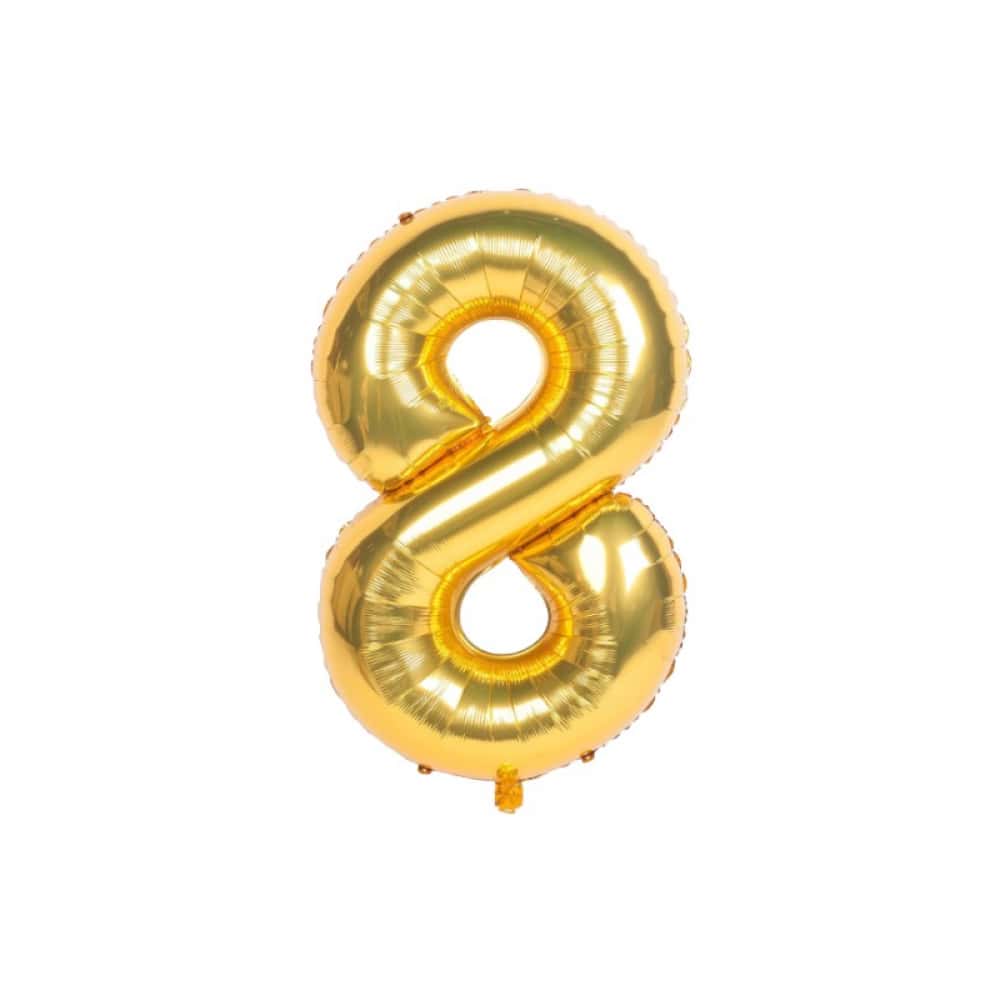 Globo dorado Número 8 Balloon (16 pulgadas) - Miniatura 1