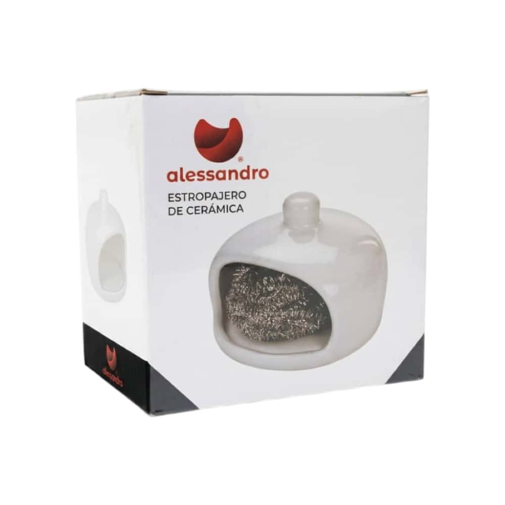 Estropajero de cerámica blanco Alessandro - Miniatura 2