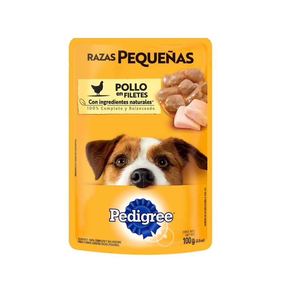 Comida para perros razas pequeñas sabor pollo en filete Pedigree (100 g / 3.5 oz) - Miniatura 1