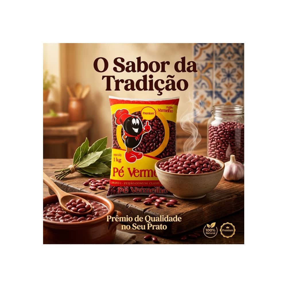 Frijol rojo colorado Pé Vermelho (1 kg) - Miniatura 4