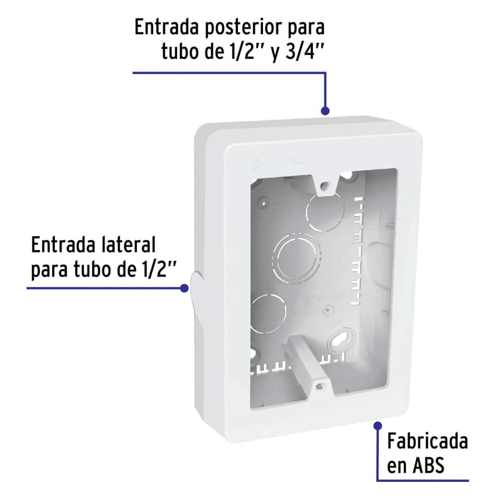 Caja de contactos para canaleta 3" x 5" blanca Volteck - Miniatura 6